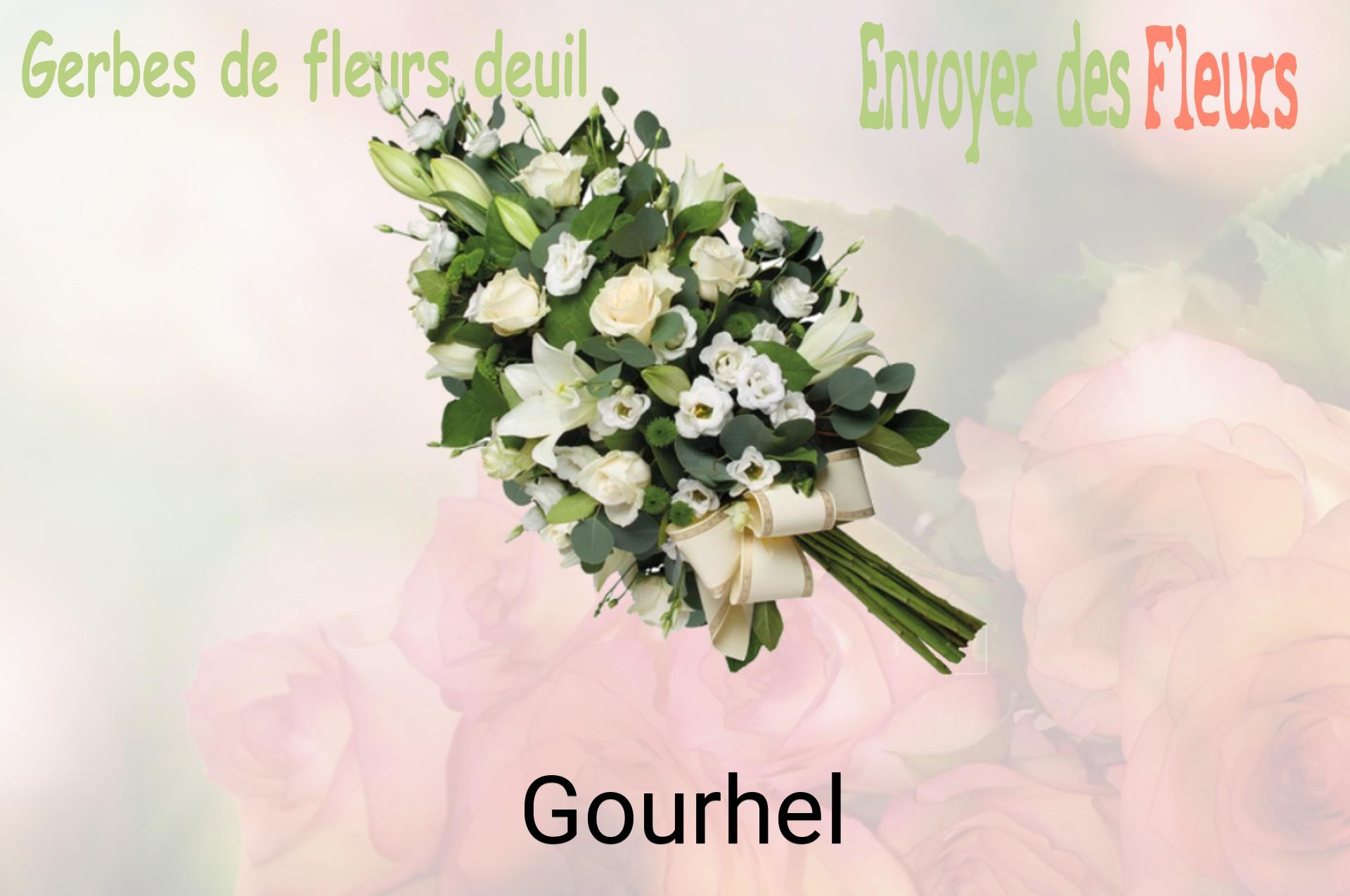 Gerbe de fleurs de deuil livrée à Gourhel
